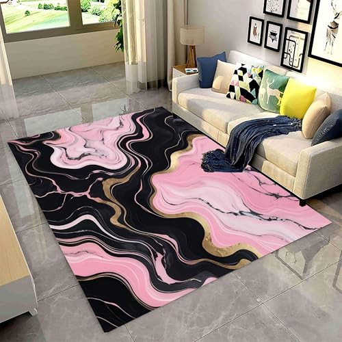 Tapete decorativo moderno 6x8ft negro y rosa degradado