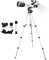 Telescópio, Telescópio Astronômico Refrator com Abertura de 60mm e Montagem de 400mm para Crianças e Iniciantes