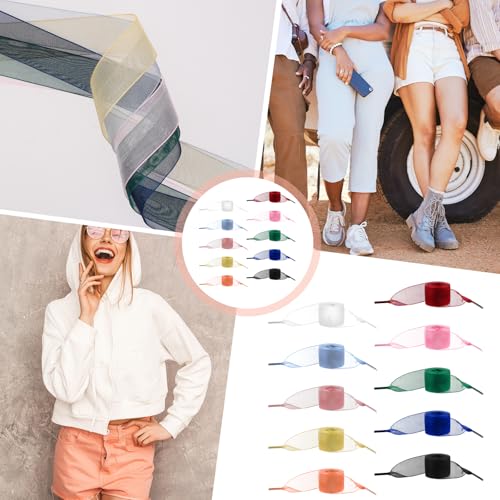 10 Pair Ribbon Shoe Laces Women Fashion Flat Satin Ribbon Shoelaces Soft Silk Satin Shoestrings Colorful Shoe Laces for Sneakers Skate Shoes Sport Shoes (47 inch3