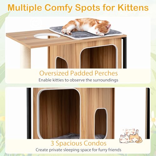 PETSITE Árbol para Gatos de Madera 52 pulgadas miniatura 5