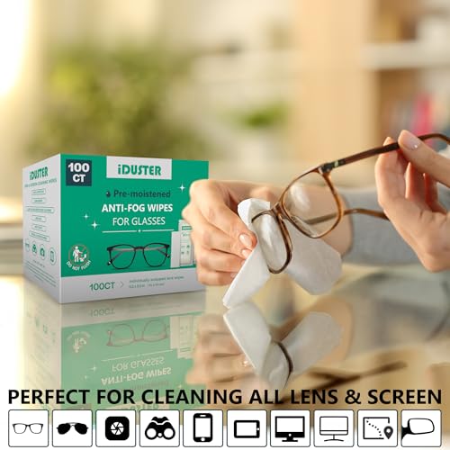 iDuster Screen Cleaner Wipes for Electronics, Individually Wrapped Laptop Screen Cleaner Wipes, Pre-Moistened Portable Electronic Wipes for Cell Phone, TV Screen, Computer Screen, Pack of 100