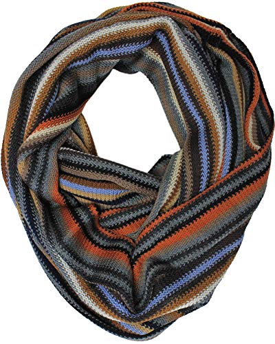 Écharpe en tricot bleu et orange, tour de cou en laine pour le froid