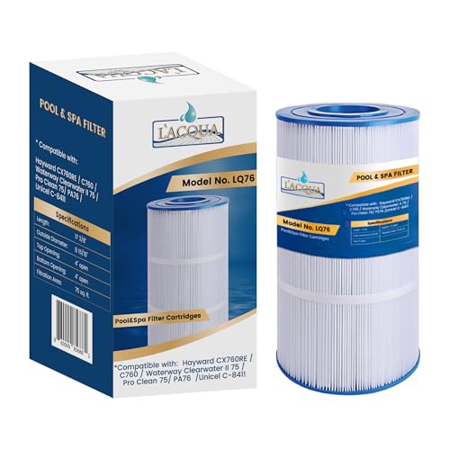 LACQUA FILTER REPLACEMENT LQ76 75 SqF for Hayward CX760RE, C760, Waterway Clearwater II 75/ Pro Clean 75/ PA76, Unicel C-8411, Filbur FC-1256, Sta Rite Posi Clear PXC75