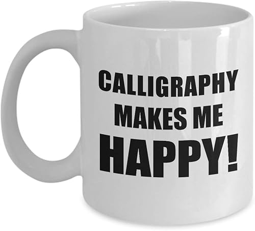 Gifts for Calligraphy Lover Coffee Mug Tea Cup - Calligrapher Writing Lettering Visual Art Design Artist Hobby Passion Hobbyist Funny Cute Gag