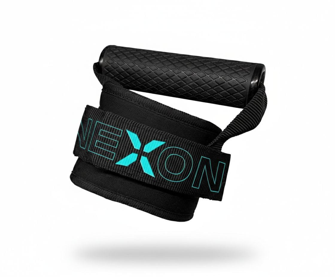 NEXON Precision Strap – Sangle de poignet avec poignée pour traction de câble | Levage latéral, biceps, triceps | réglable, rembourré, anneau en D