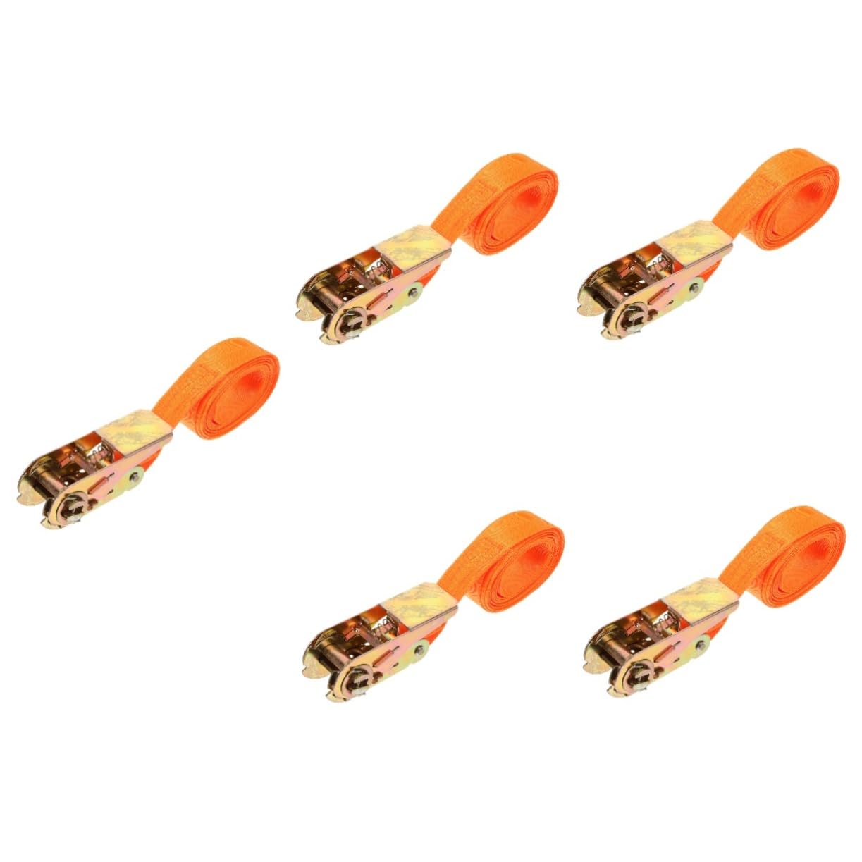 SHINEOFI 5 Piezas Tensor de Engrosado Correa Equipaje trinquete de Servicio Pesado Maletas Amarre de trinquete cinturón de fijación Gancho de Zinc de Color. Orange