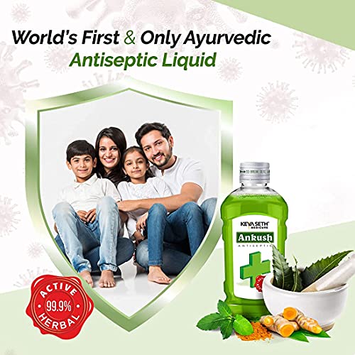 Image of KEYA SETH AROMATHERAPY, DEVICE OF DROP,Ankush Ayurvedic Antiseptic Liquid,No Burning Sensation For First Aid&Personal Hygiene,Enriched With Neem,Tulsi,Lavender&Rose Essential Oil 100Ml(Pack Of 3)