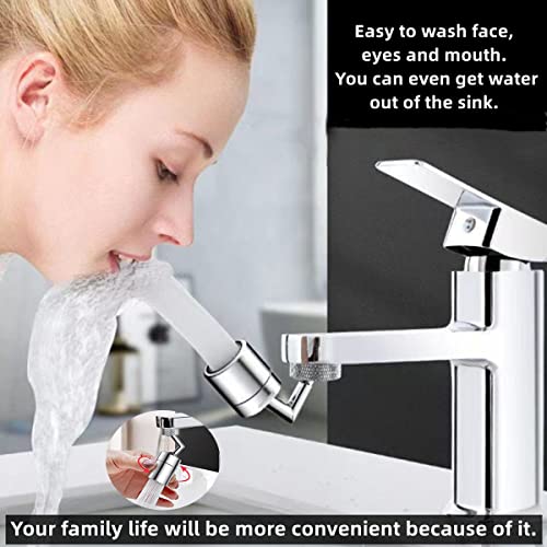 Faucet Extender For Kitchen Sink,720 Degree Swivel Sink Faucet Aerator For Kitchen And Bathroom Water Saving Faucet Sprayer Attachment Moveable Kitchen Tap Head (Two Water Modes) (‎Huichen-0002) #TOP1