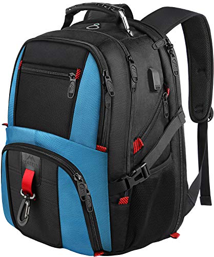 MATEIN Laptop Backpack for Men, Waterproof 17.3 Inch Business Laptop Rucksacks with Anti Theft & USB Charging Port, Computer Gym Work Bags for Women, Gifts for Travel, Blue