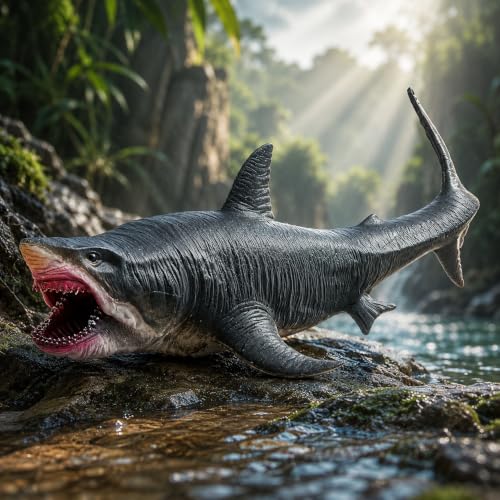 Image of Megalodon Toy Action Figure, Realistic Megalodon Shark Toys for Kids, 30 CM Megaladon Toy for Play and Display, Jurassic Rebirth Dino Toys for Boys & Girls (Megalodon)