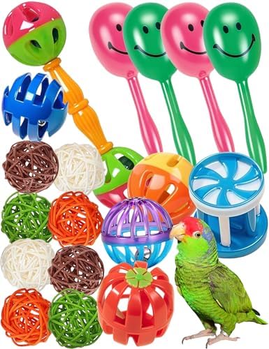 best bird cages for mental stimulation that your pet will love 6 DIYUQISHI 18-Pack Bird Toys for Parrots – Colorful Bells & Woven Balls for Fun Exercise & Mental Stimulation, Fits Small to Large Birds (1.5