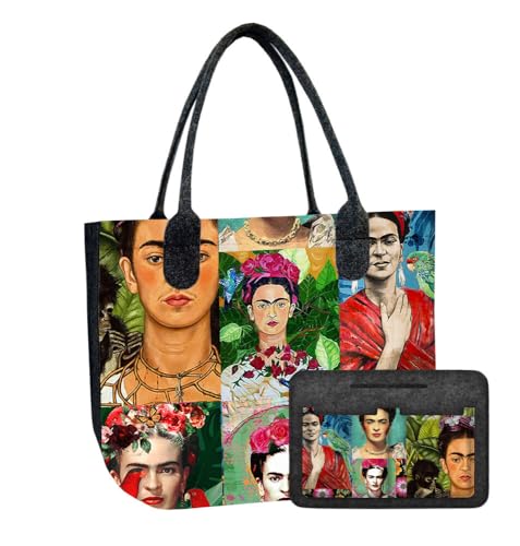 Bertoni Einkaufstasche Organizertasche 2er Set Tasche Schminktasche Organizer Shopper Codura Mit Reißverschluss LADY XL Modern Frida