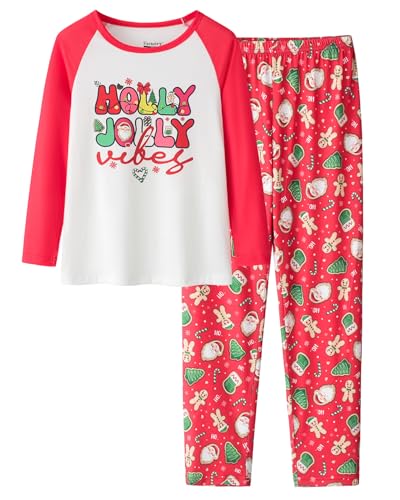 Image of Tie Dye Mermaid Sloth Christmas Halloween Pajamas for Girls Long Sleeve and Pants Nighty PJS 2-piece Set Size 6-16