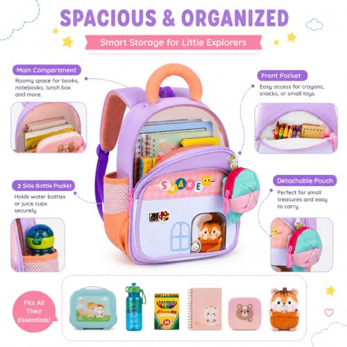 Image of Storite Kids Backpack for Boys & Girls 8L (3-6 Years) | Cute Crab Design Lightweight Toddler School Bag | Nursery & Preschool Cartoon Backpack with Front Pocket