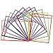ZWOOS 10 Piezas Resuable Dry Erase Pockets Papelería Suministros, Oficina, para la Organización en el Aula y Colegio, Guardería, Ludoteca (Colores Surtidos), 35.5×25.5 cm