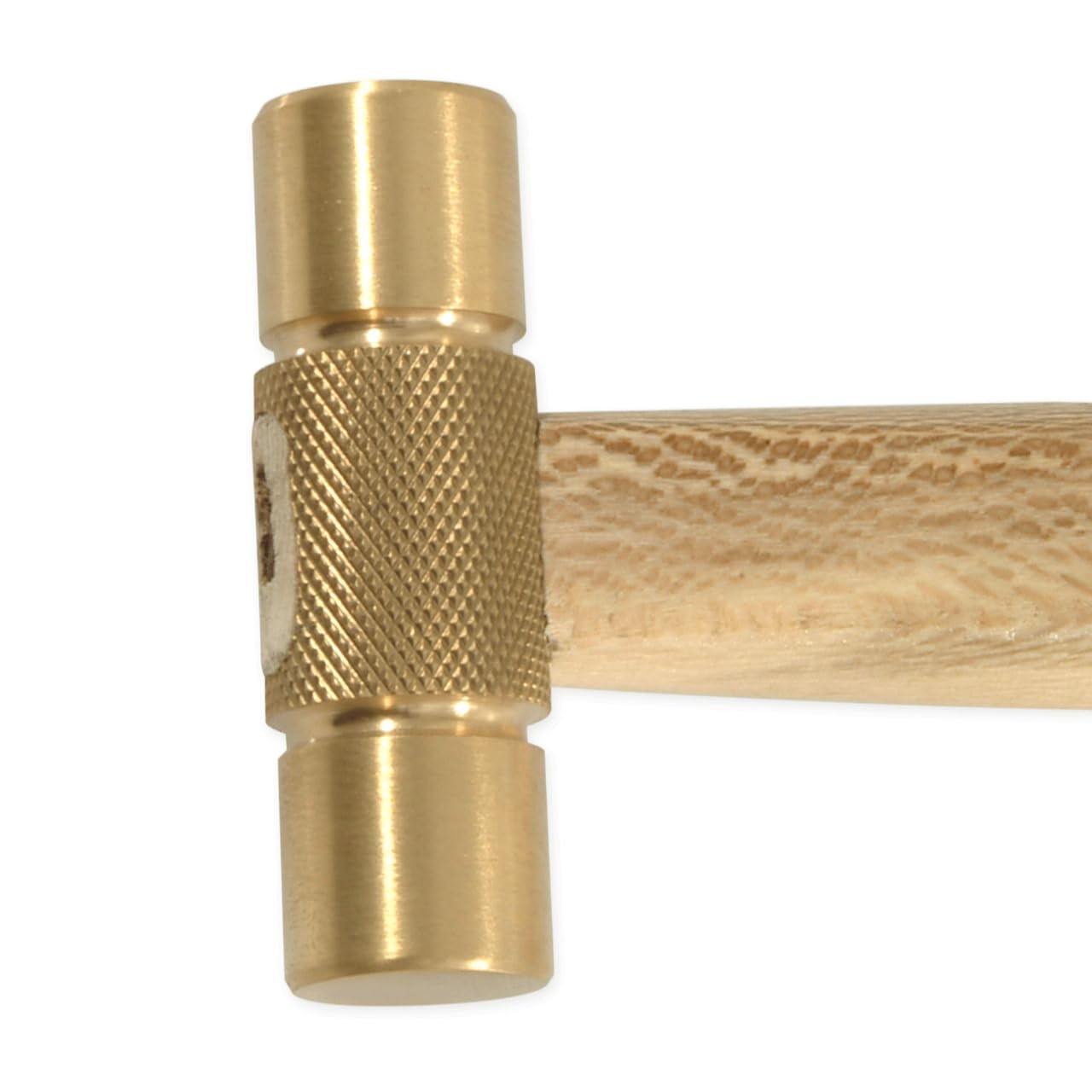 PTL Mini-Hammer zur Schmuckherstellung aus Messing, für filigrane Formen, Nieten und Geschenkideen – Gelb, Kunststoffgriff, 100 g, 22 cm