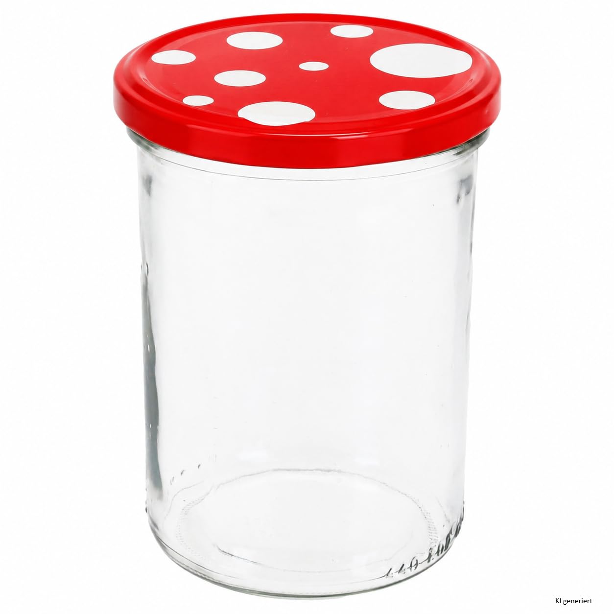 Set 50 barattoli in vetro per marmellate e conserve, capacità 435 ml, con coperchio rosso e bianco, ricettario incluso
