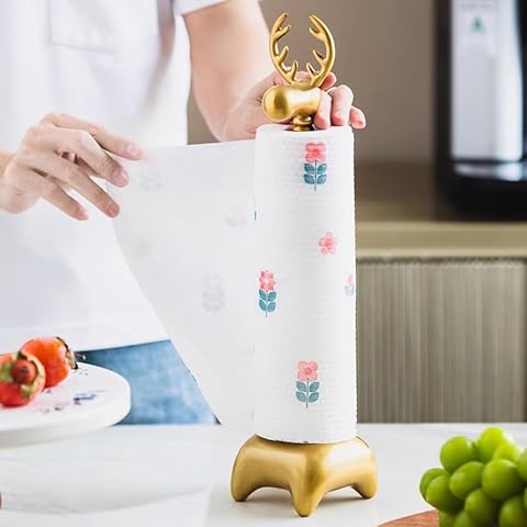 Paper Towel Holder, Paper Towel Dispenser, Paper Towel Holder Stand,Abstract Brass Deer Kitchen Decor, Home Decor Cover