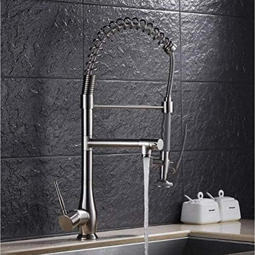 Kitchen Taps Tap Faucet Brushed Nickel Pull Down Spring Sink Swivel Spout Elevated Tank Mixer Torneira Cozinha