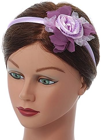 Thin Pink Silk Rose Flower Alice/Hair Band/HeadBand - Image 3