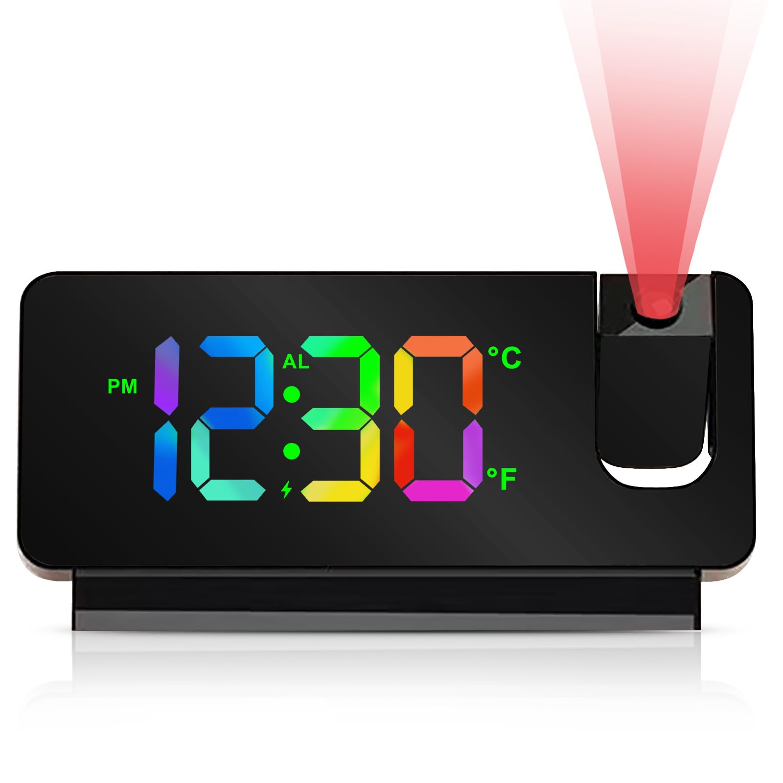 Sveglia Digitale con Proiezione, Sveglia con Proiettore Soffitto a 180�,  Orologio Digitale con Temperatura, Data, 12/24 ore, Funzionamento USB, per  la Camera da Letto : Amazon.it: Casa e cucina