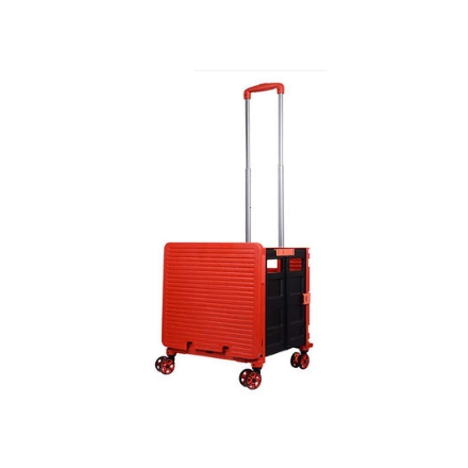 Dannmpx Rosso Shopping Trolley Foldable Shopping Cart Household Basket Trolley For And Loading Groceries Utility Cart(Rosso)