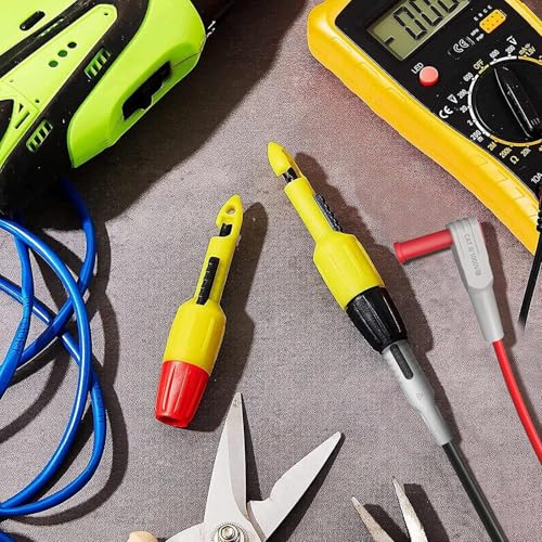 Image of 2pcs Wire Piercing Probe Kit, Insulation Puncture Wire Probe Piercing Clip Test Probe Tool for Multimeter Equipment Home Appliance Repair Electricity Meter Testing (Yellow, 4mm)