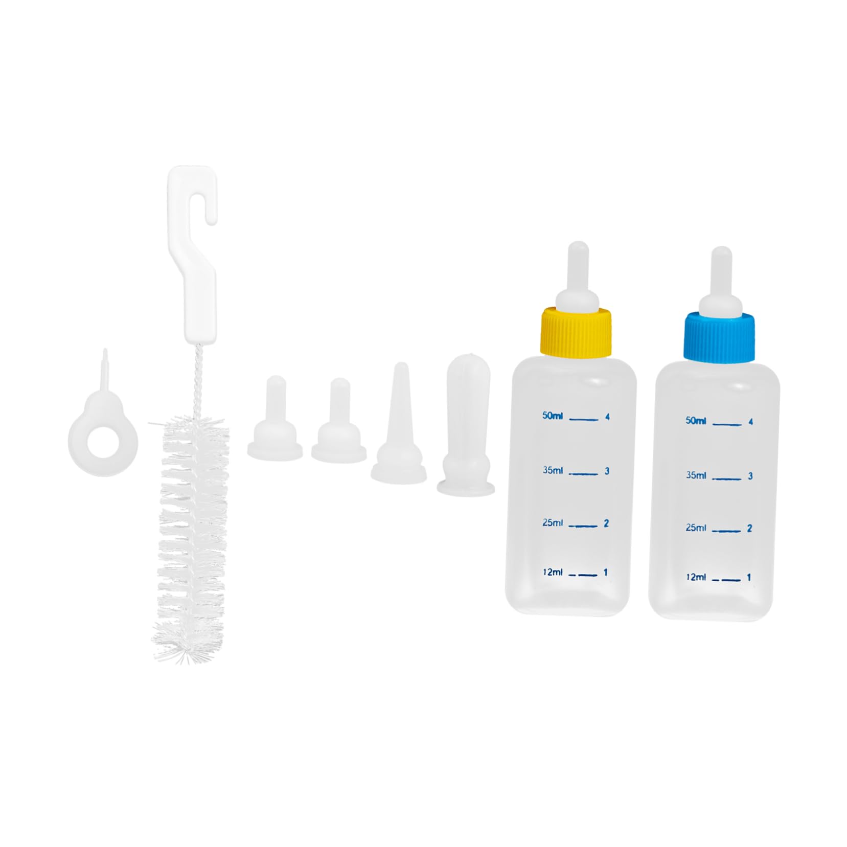 SUPVOX Dog Cat Feeding Supplies 4 Pack of 50ml Pet Bottles Scale Plastic Compact for Newborn Pets