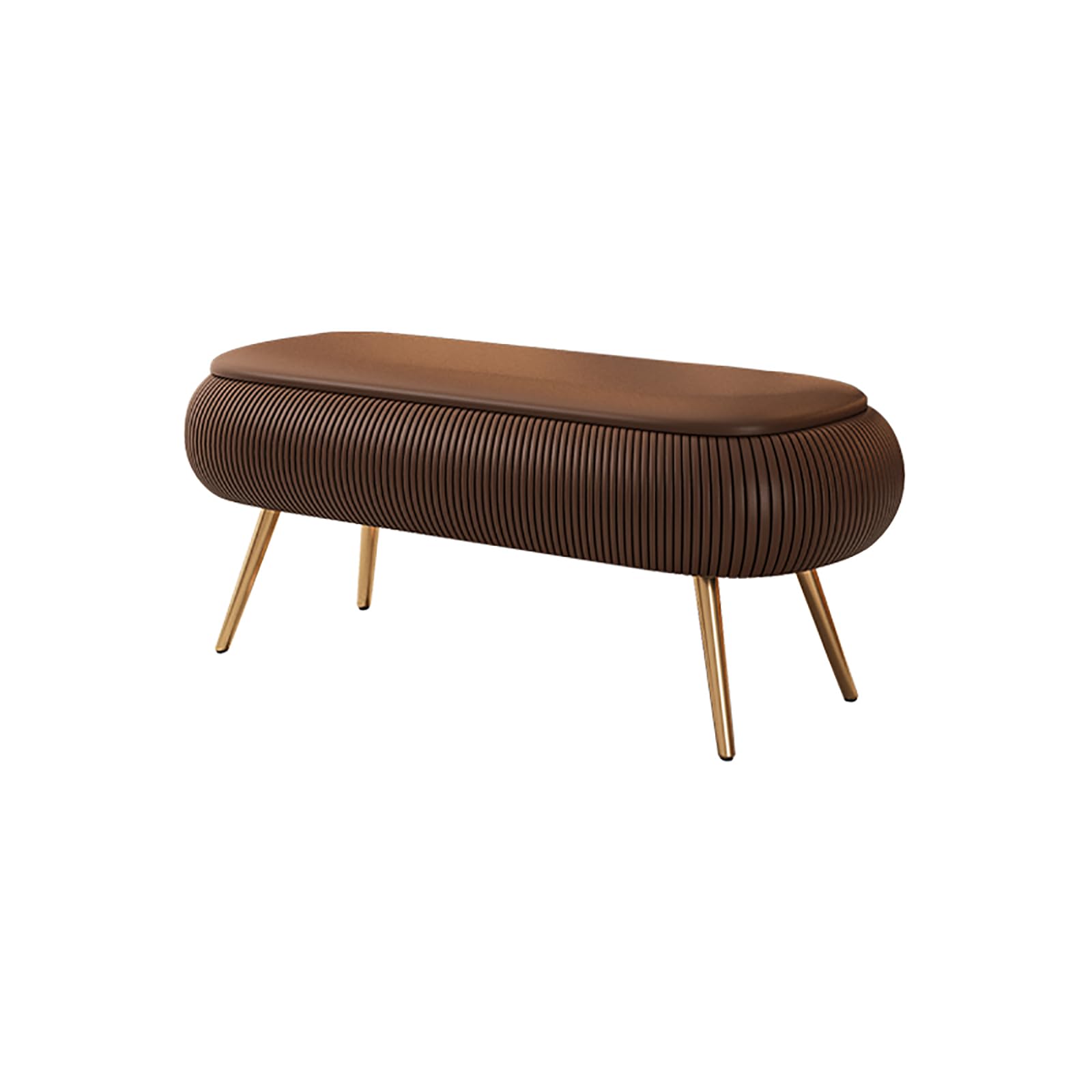 Banc d'entrée en bois massif 100 cm café clair avec pieds métal