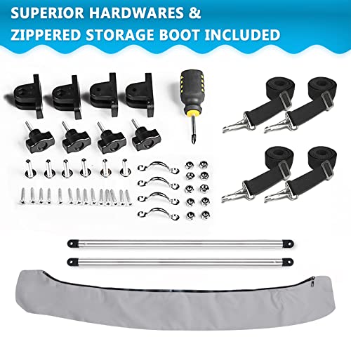 Image of Naviskin 3 Bow & 4 Bow Bimini Top for Boats, 10 Colors, 13 Sizes