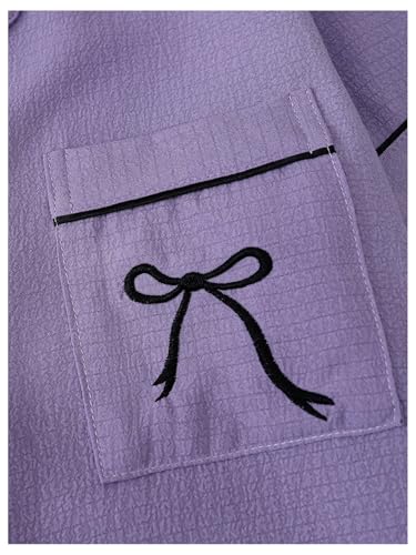 Image of Verdusa Pajamas For Women Set 2 Piece Summer Pajama Sets Cute Pjs Lounge Matching Button Shirt with Shorts