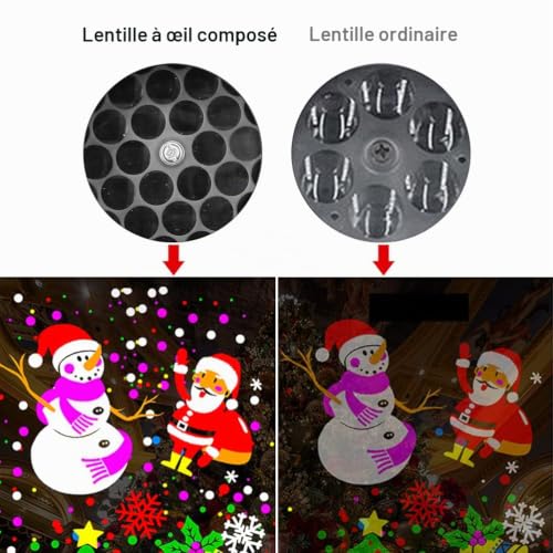JTLB Projecteur LED de Noël et Halloween avec télécommande - Lampe de projecteur étanche pour décoration intérieure et extérieure, fête – vue 2