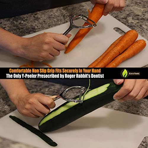 Cave Tools Vegetable Y Peeler Julienne Swivel Slicer With Potato Eye Remover for Peeling Fruits and Vegetables - Kitchen Gadgets - Thumbnail 3