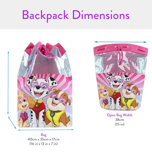 Paw Patrol Girls Swim Bag | Girls Drawstring Bag | Marshall, Rubble And Skye Backpack | Official Merchandise 5