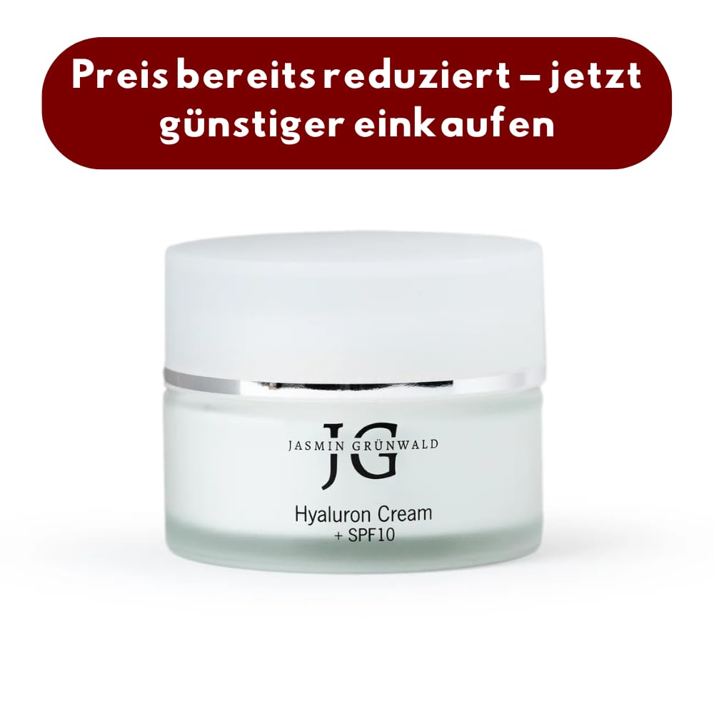 Hyaluron Gesichtscreme mit SPF 10, 50 ml, Feuchtigkeitsspendend & Anti-Aging, vegan & ohne Parabene, UV-Schutz für alle Hauttypen