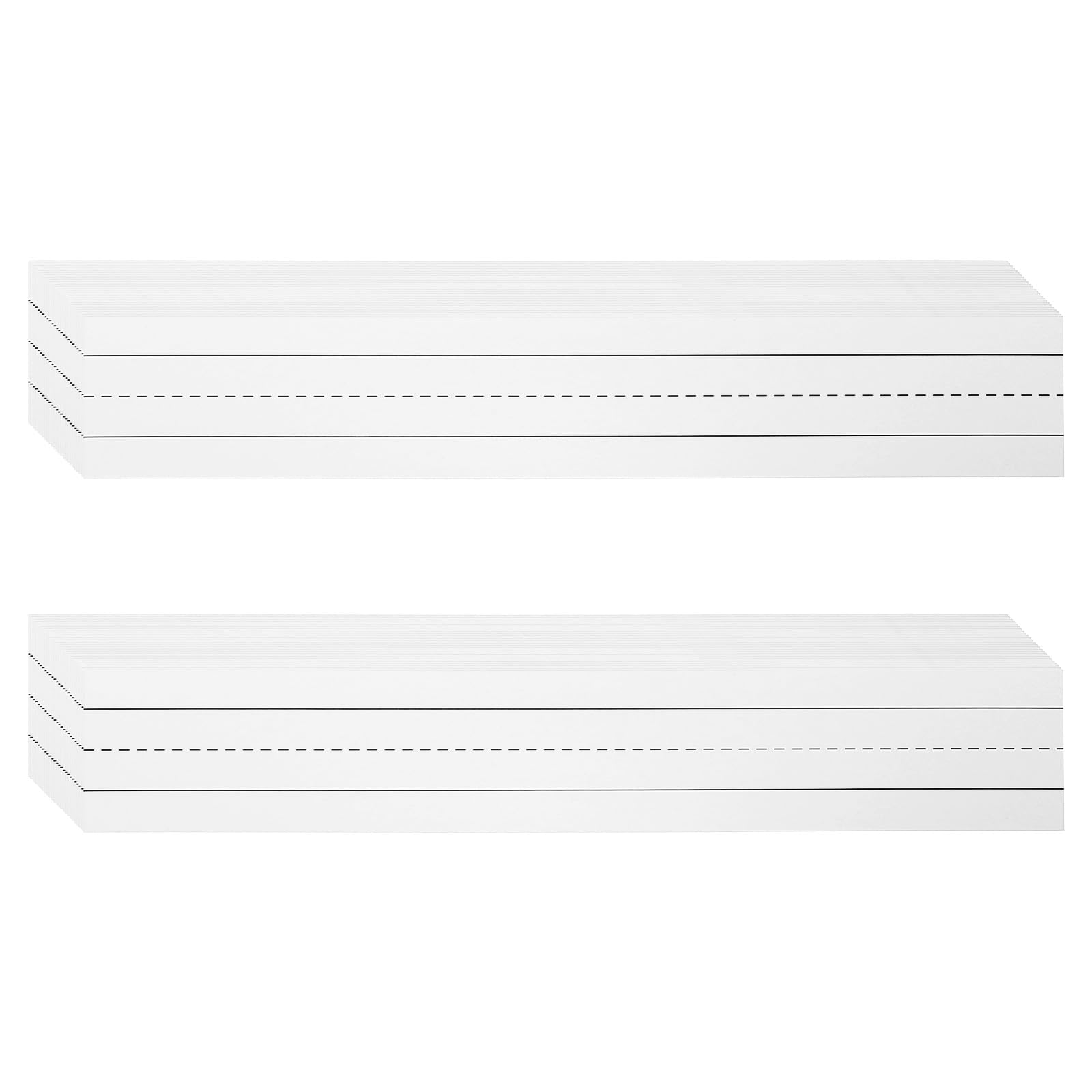 PATIKIL 50 Sheets Dry Erase Sentence Strips, 2" x 12" Reusable Cardstock Black Lined Writing Paper Ruled Sentence Strips for Teachers Classroom Schedule