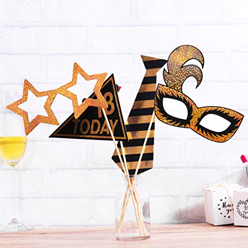 Luoem 18Th Birthday Photo Booth Props Glitter Birthday Photo Booth Props Birthday Party Decoration Favors Supplies 29Pcs #TOP6