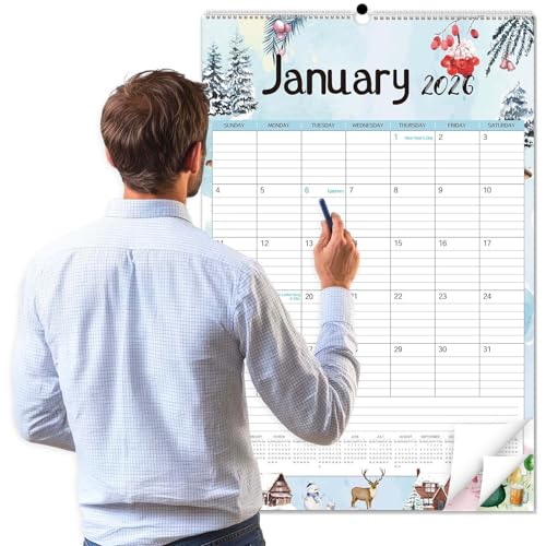 Guasslee 2026-2027 Large Wall Calendar with Notes