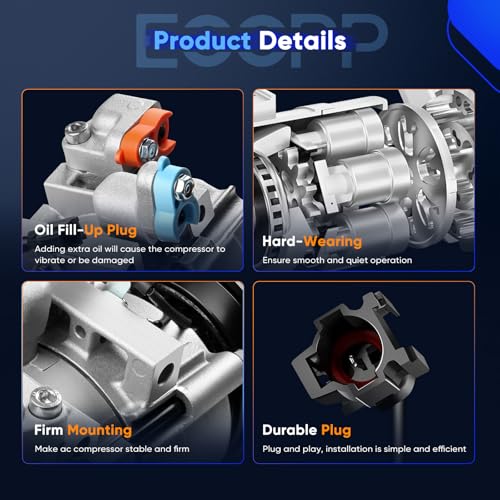Image of ECCPP AC Compressor for Hyundai Sonata 2.5L 2.7L 1991-2005 | for Kia Optima Magentis 2.7L 2002-2006 Fast Cooling A /C Compressor for Car