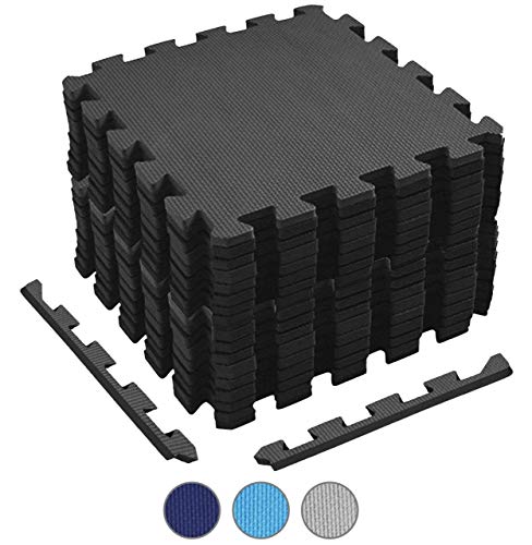 ComFy Mat Unisex 30x30 zwarte grijpende schuim oefenmatten, 20 TEGELS (80 vierkante voet)