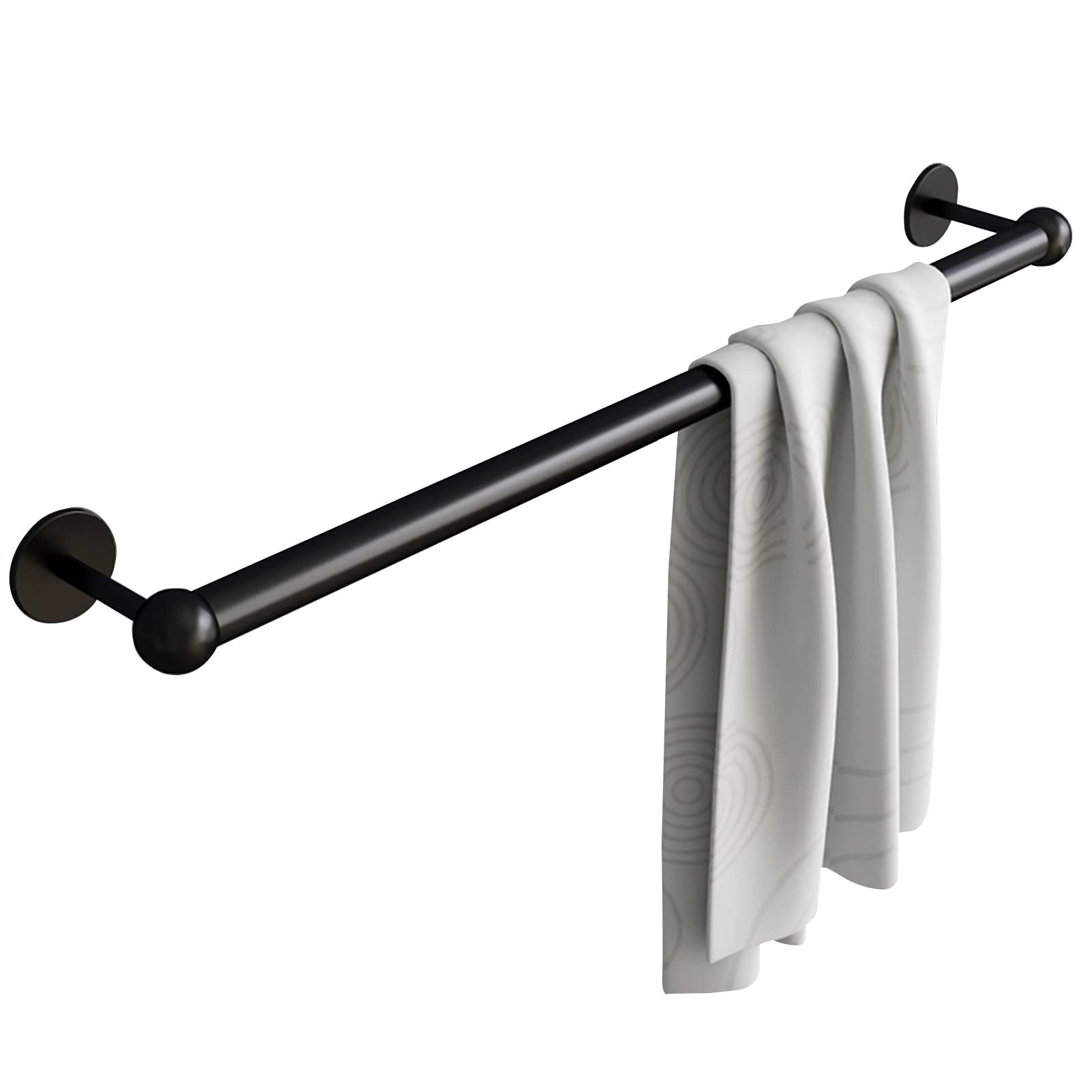 Toallero de baño negro mate en acero inoxidable con soporte de pared estable