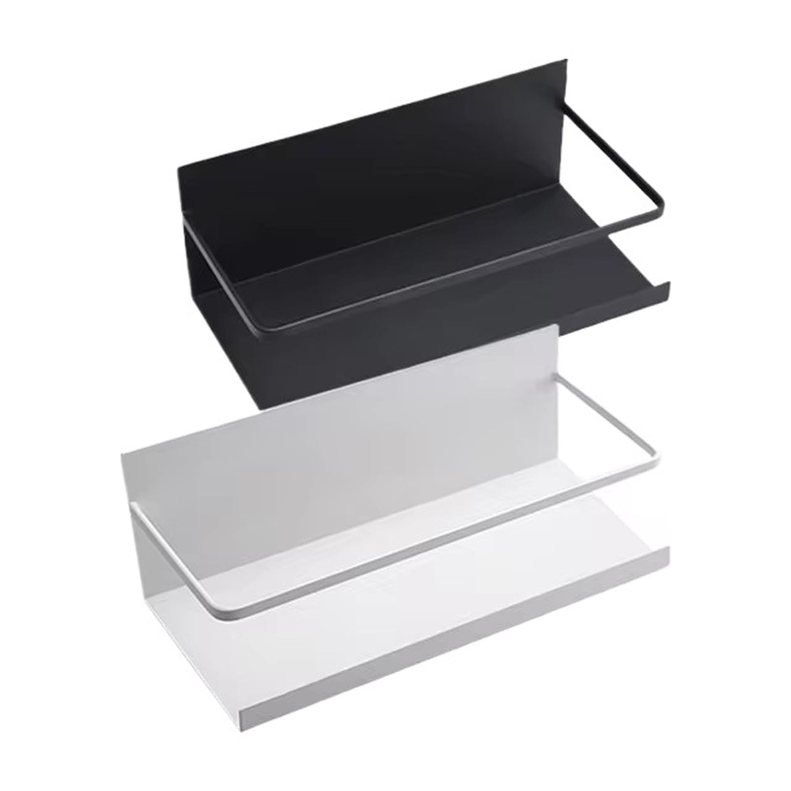 JTKSSCS Magnetic Shelf Magnetic Storage Shelf For Refrigerator Hanging Spice Rack Seasoning Washing Machine Side Organizer(Black-White)