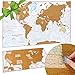 Maps International Scratch The World Travel Map - Scratch Off World Map Poster - Most Detailed Cartography - 22 x 17