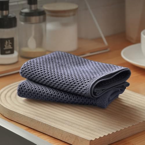 2 Pack 10 x 10 Inches Premium Microfiber Waffle Weave Kitchen Dis...