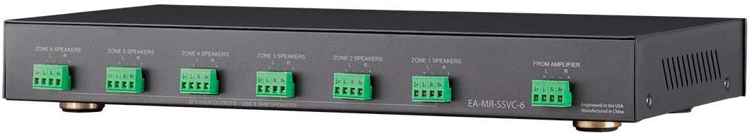 Monoprice SSVC-6.1 Single Input 6-Channel Speaker Selector - With Volume Control, Black