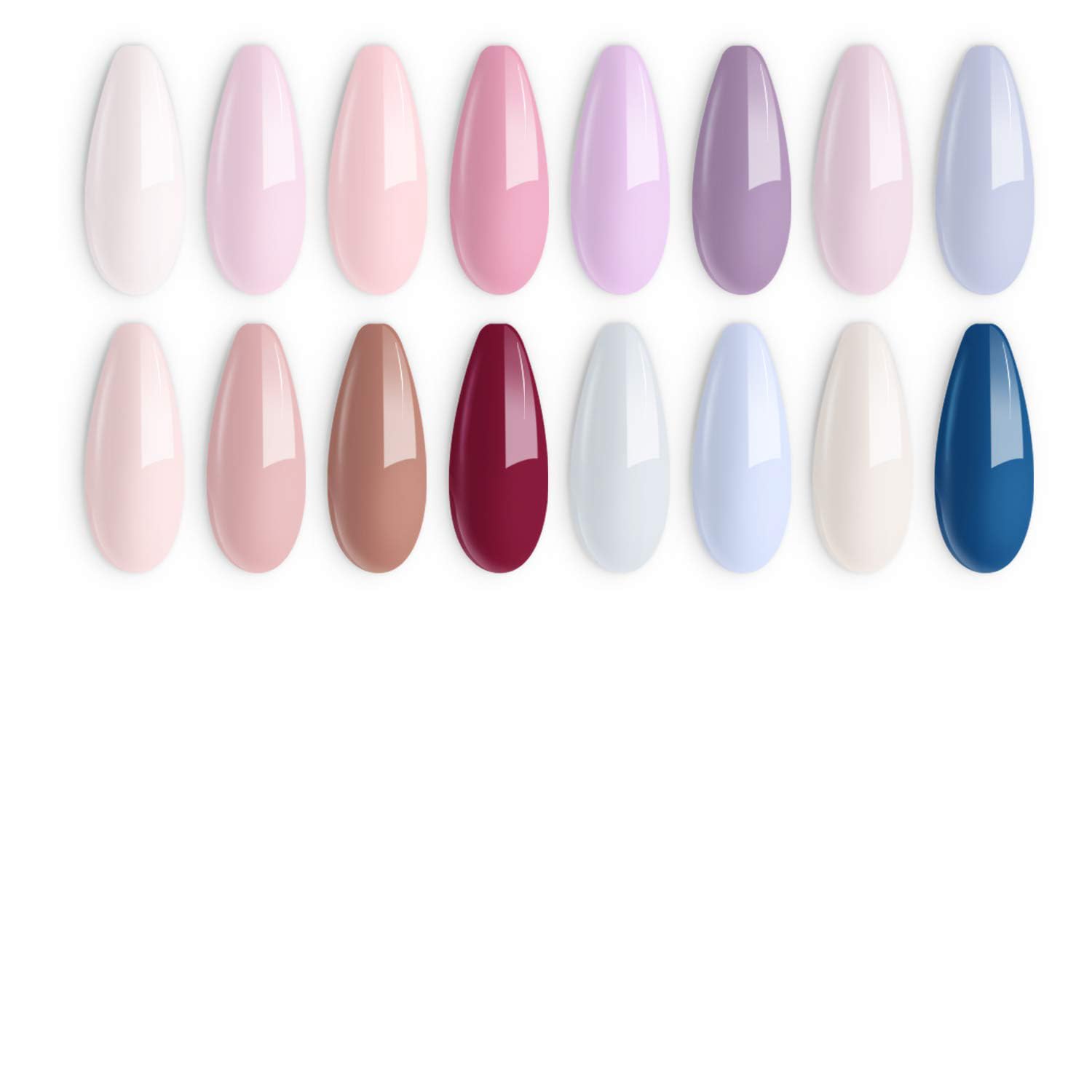 ab gel Nail Polish Set Nude Series - 16 Colors 2023 Essential Popular Classic Nail Art Color Polish with Base Top Coat Soak Off UV Led Nail Polish Gel Manicure Kit for Nail Salon Home