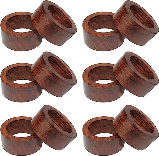 Napkin Rings for Dinner Parties, Receptions, Family Gatherings, or Everyday Use, Set Your Table with Style, Woodan (12) 3