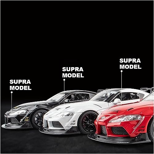 Image of 1 /22 Scale Big Toyota Supra GR LBWK Model Diecast Metal Pullback Toy car with Openable Doors & Light, Music Boys car for Kids Best Toys Gifts Toys for Kids-Black (White)