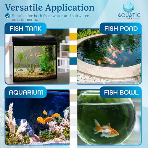 Image of 9-in-1 Aquarium Water Test Kit - 100 Freshwater & Saltwater Test Strips | Fish Tank Kit for pH, Nitrate, Nitrite, Hardness, Chlorine, Iron, Copper, Alkalinity, Carbonate | Quick & Reliable Results