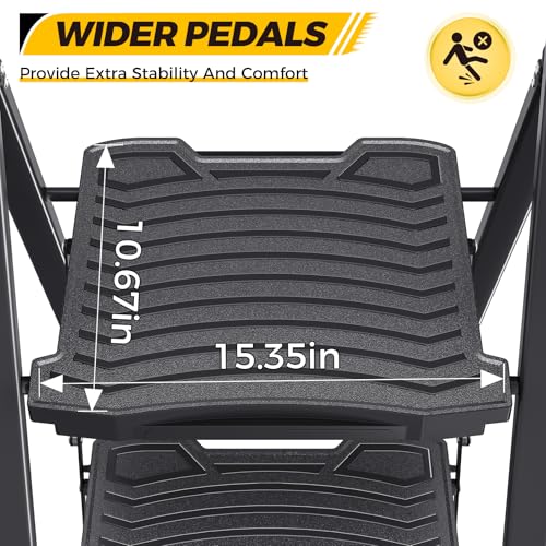 KINGRACK 4 Step Ladder, Folding Step Stool with Wide Anti-Slip Pedal and Handrails, Portable Lightwight Household Ladder, 800LBS Sturdy Steel Ladder, for Your Kitchen, Pantry, Closets, Office Use - Image 3